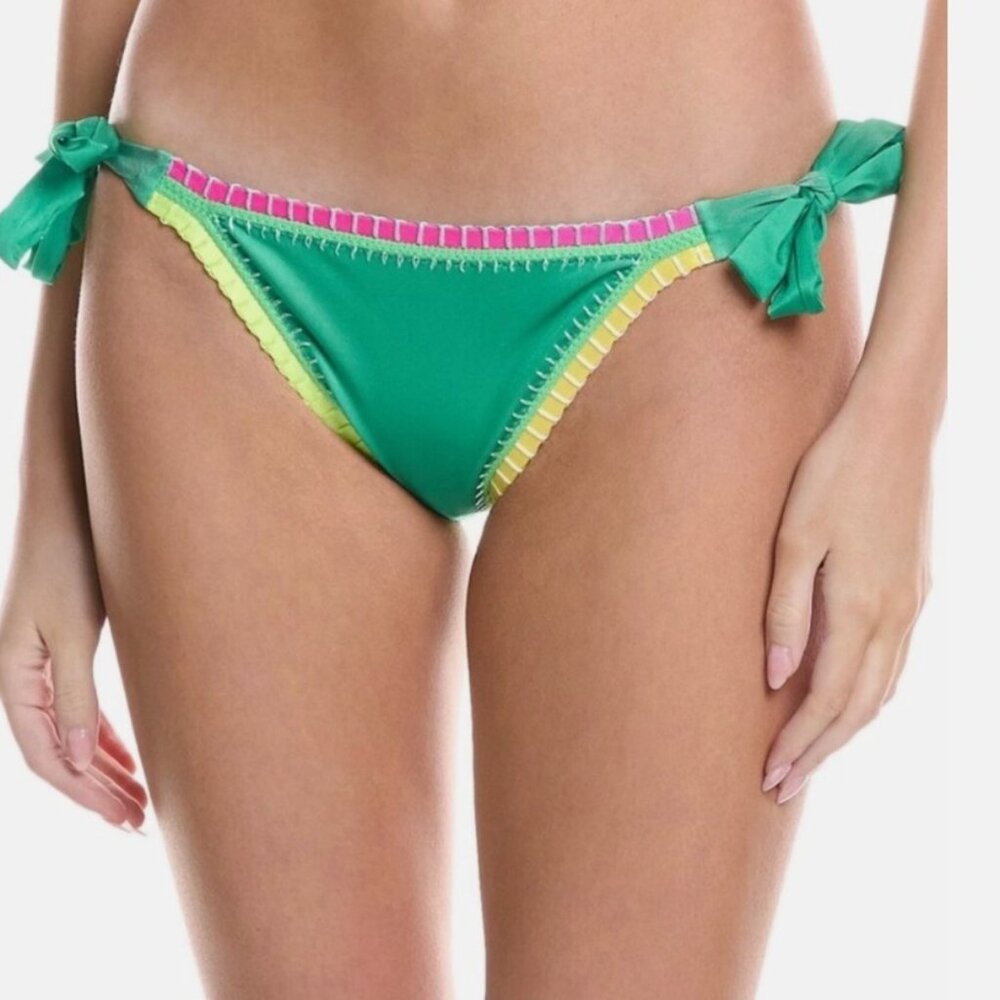 PQ Swim X Solange Ferrarini Crochet Trim Full Bikini bottoms - Size: Large - NWT